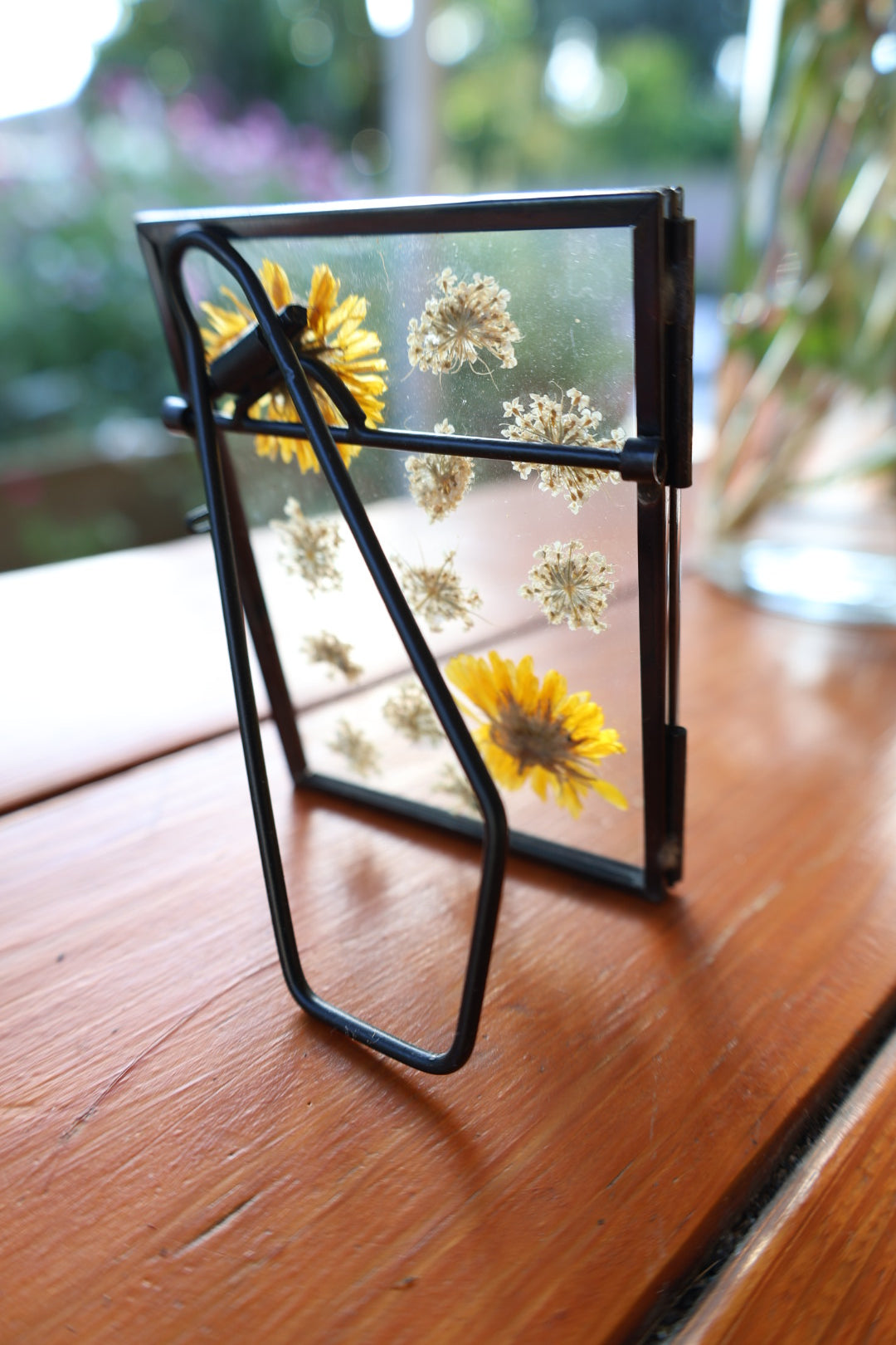 Pressed Flowers in Glass Frame, 3”x4”