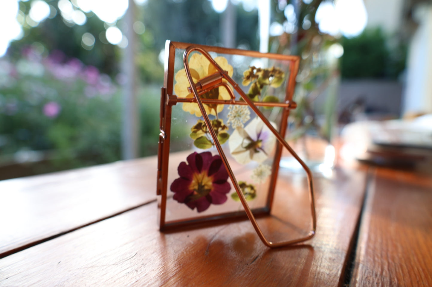 Pressed Flowers in Frame, Rose Gold, 3”x4”