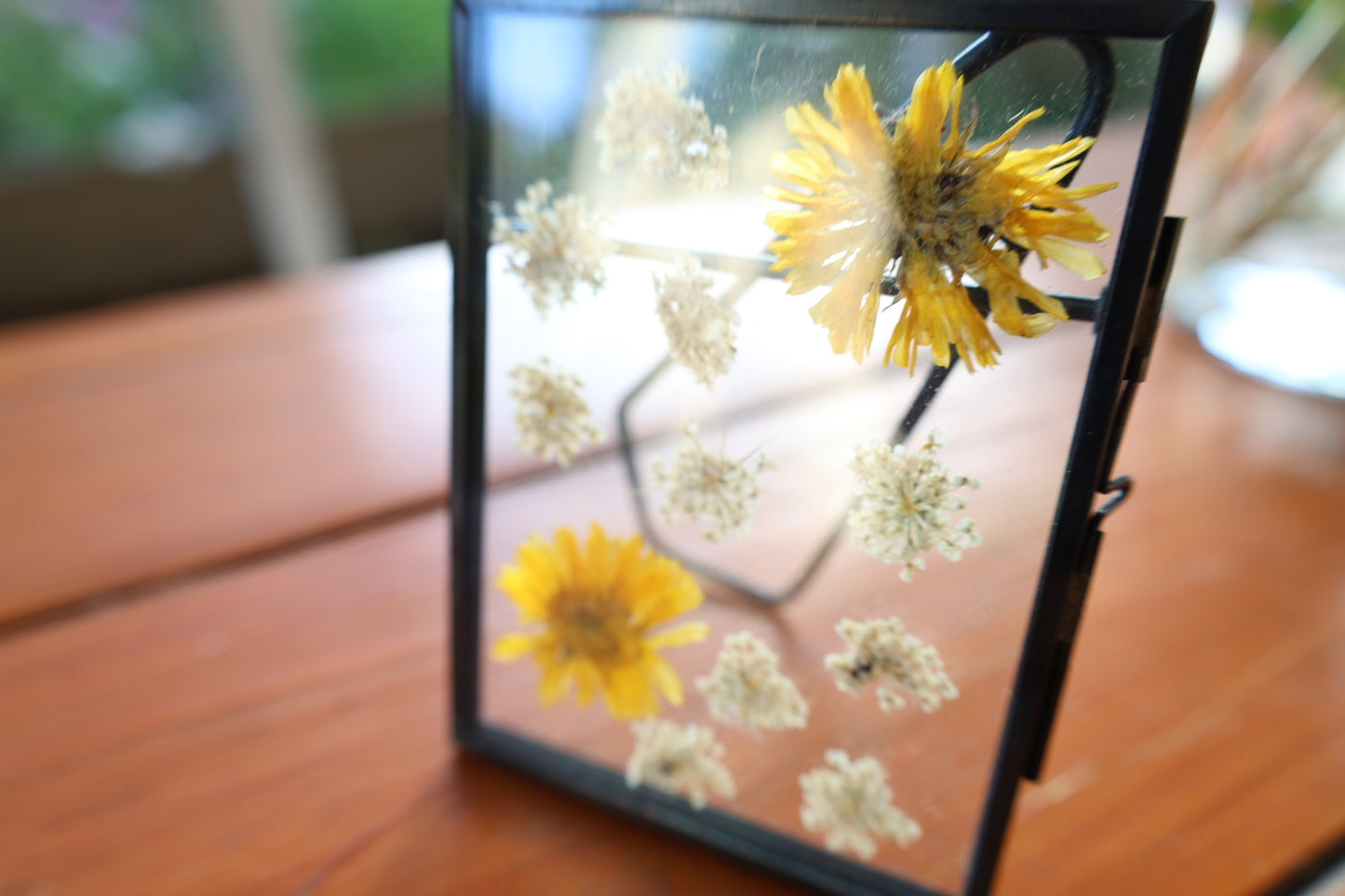 Pressed Flowers in Glass Frame, 3”x4”