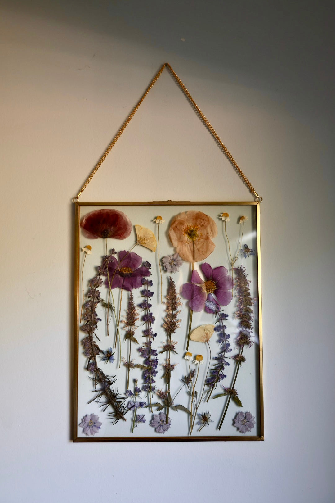 Pressed Flower Frame with Real Flowers, Rose Gold, 8.5x11