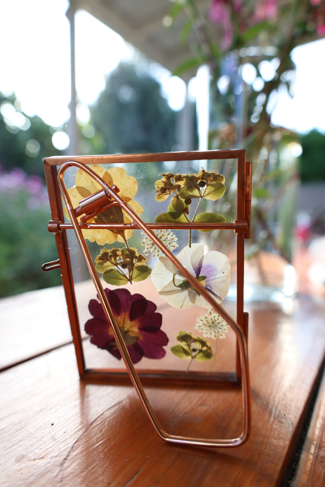 Pressed Flowers in Frame, Rose Gold, 3”x4”