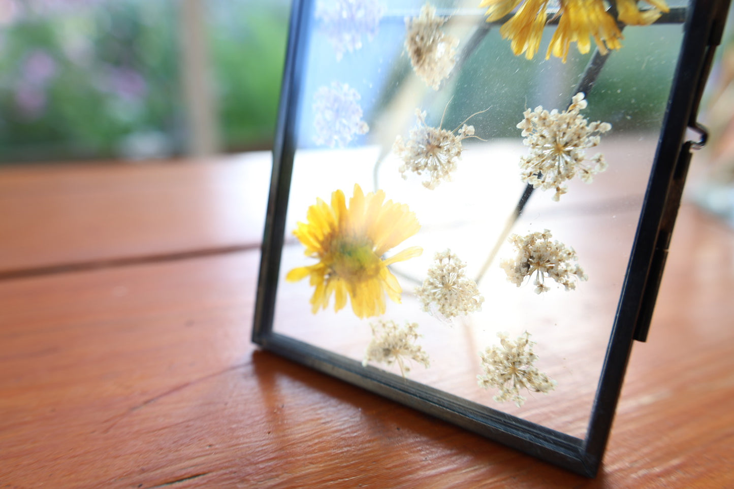 Pressed Flowers in Glass Frame, 3”x4”