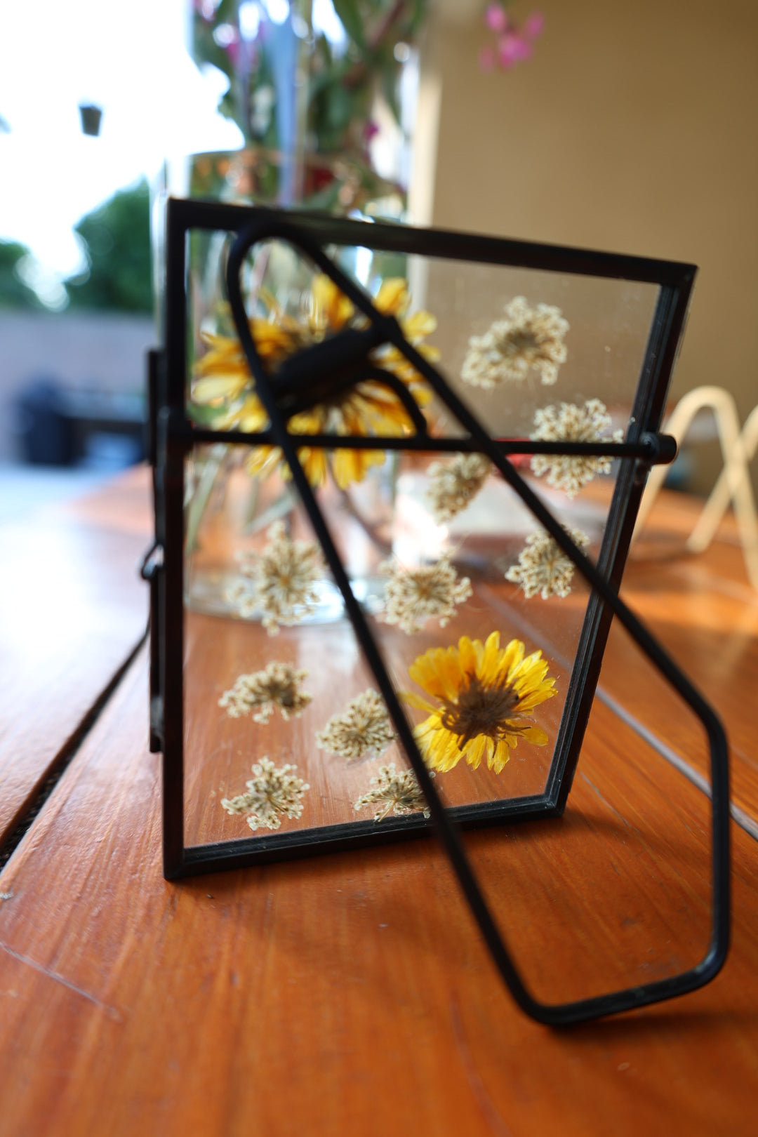 Pressed Flowers in Glass Frame, 3”x4”